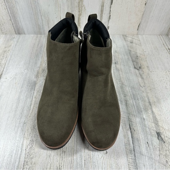 NEW Dr. Scholls Women's Berklie Green Black Wedge Ankle Boots #1369 - Picture 12 of 13